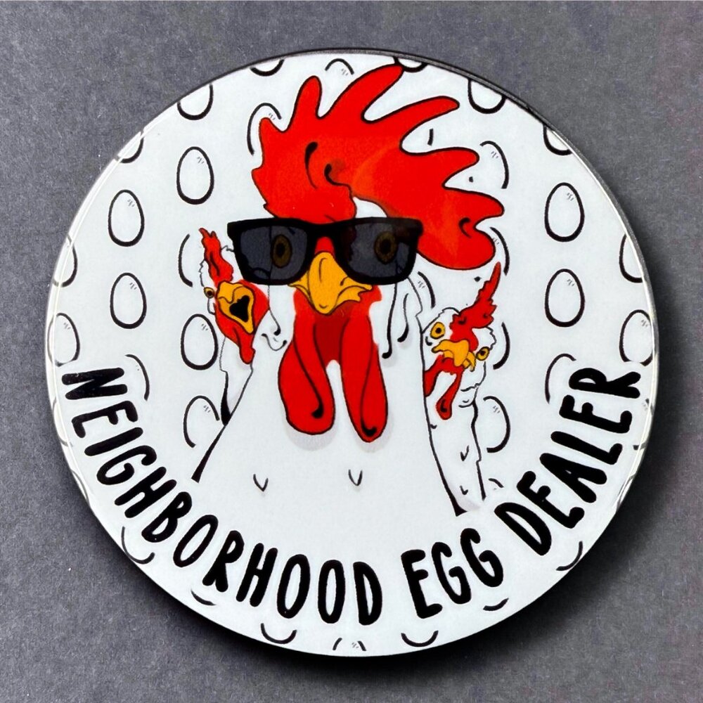Neighborhood Egg Dealer Funny Chicken Pet Portrait Art Gift - 5 Item Types Avail